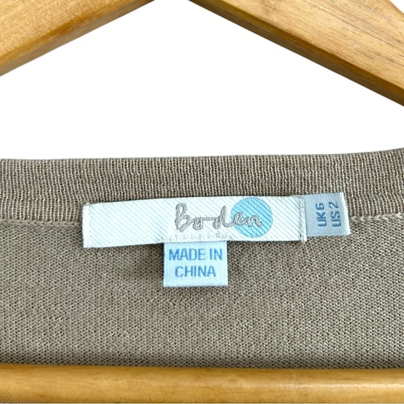 Boden Women's Tan Sand Embellished Beaded V Neck Wool Blend Sweater Size 2‎ XS - Picture 5 of 7